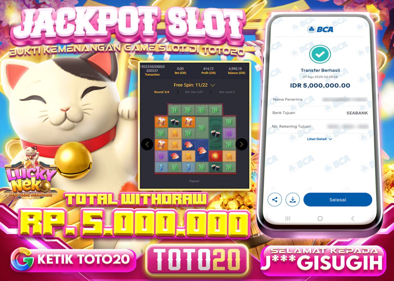 J***GISUGIH JACKPOT SLOT LUCKY NEKO Rp.5.000.000 - LUNAS