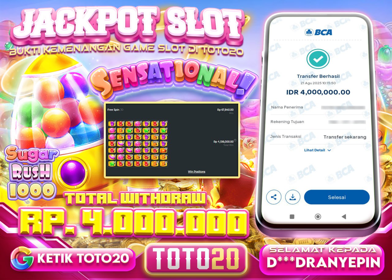 D***DRANYEPIN JACKPOT SLOT SUGAR RUSH 1000 Rp 4.000.000 - LUNAS