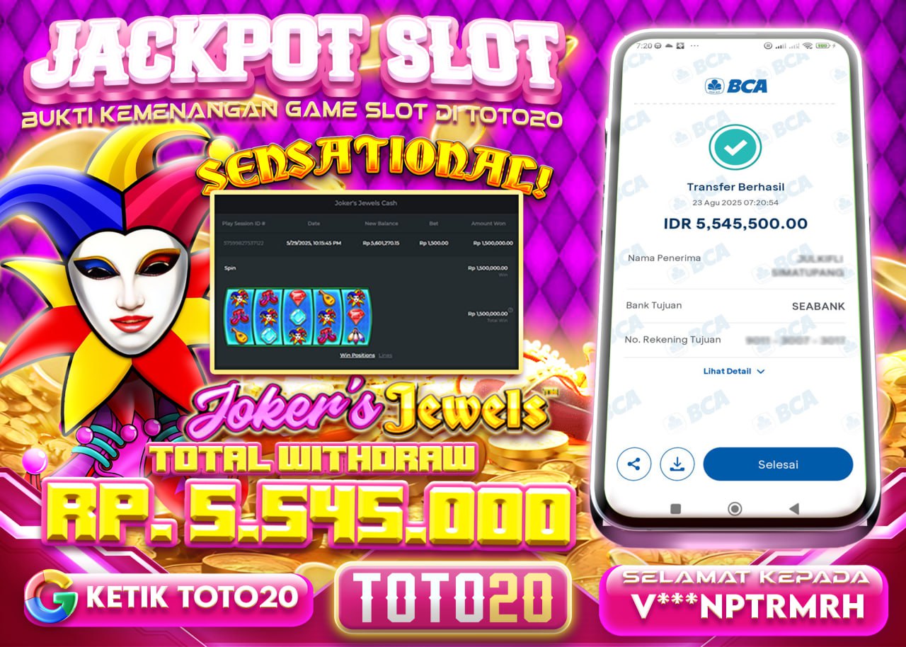 V***NPTRMRH JACKPOT SLOT JOKER JEWELS Rp 5.545.000 - LUNAS