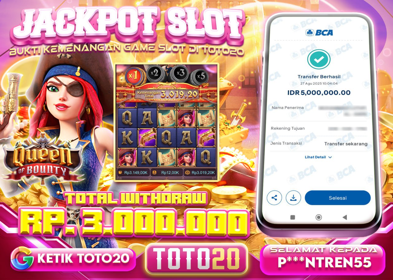 P***NTREN55 JACKPOT SLOT QUEEN OF BOUNTY Rp 3.000.000 - LUNAS
